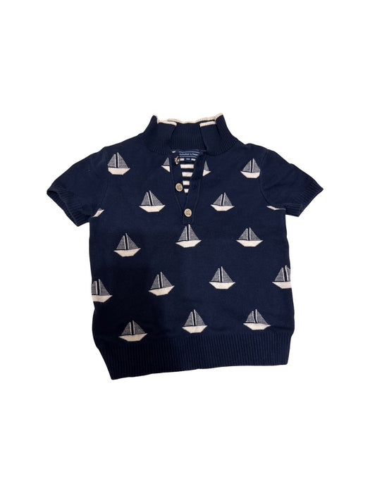 A Navy Short Sleeve Polos from Nicholas & Bears in size 12-18M for boy. (Front View)