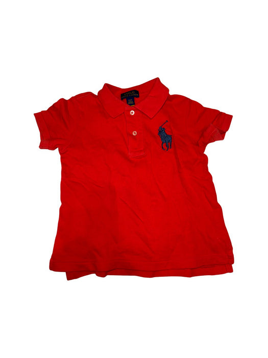 A Red Short Sleeve Polos from Polo Ralph Lauren in size 2T for boy. (Front View)
