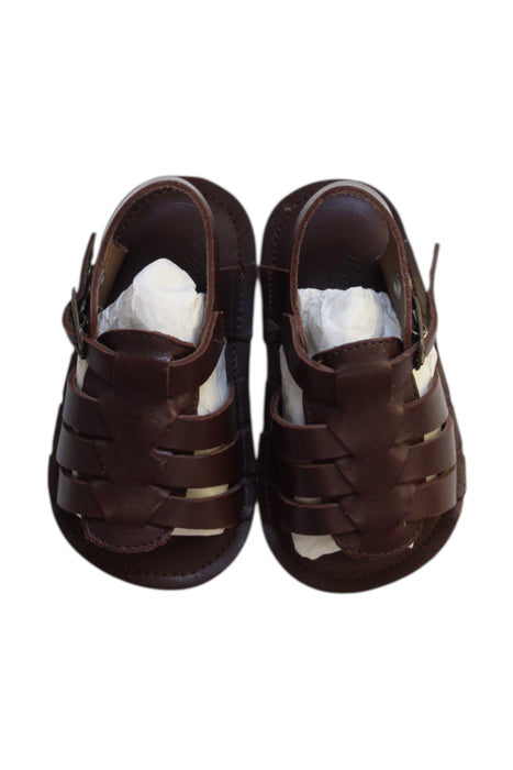 A Brown Sandals from Bonpoint in size 3-6M for girl. (Back View)