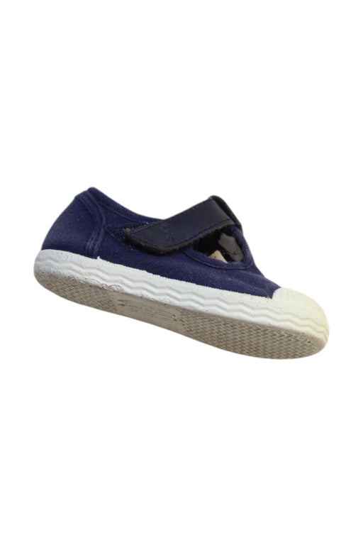 A Navy Flats from Jacadi in size 12-18M for girl. (Front View)