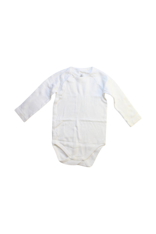 A White Long Sleeve Bodysuits from Petit Bateau in size 6-12M for neutral. (Front View)