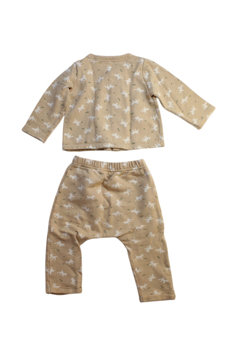 A Beige Pants Sets from Petit Bateau in size 6-12M for girl. (Back View)