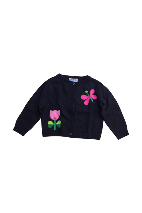 A Black Cardigans from Jacadi in size 6-12M for girl. (Front View)