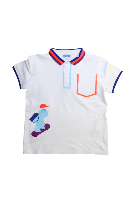A White Short Sleeve Polos from Jacadi in size 8Y for boy. (Front View)