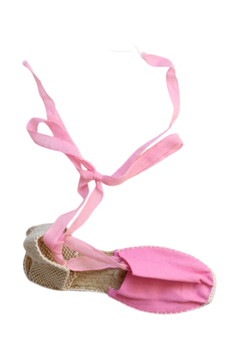 A Pink Espadrilles from Cousu Main in size 7Y for girl. (Front View)