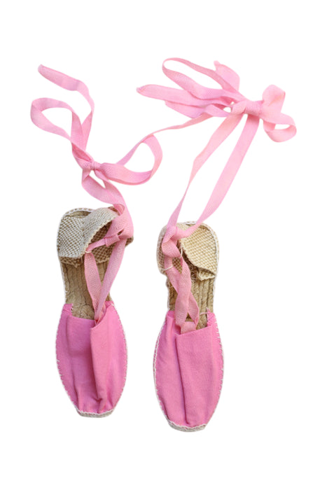 A Pink Espadrilles from Cousu Main in size 7Y for girl. (Back View)