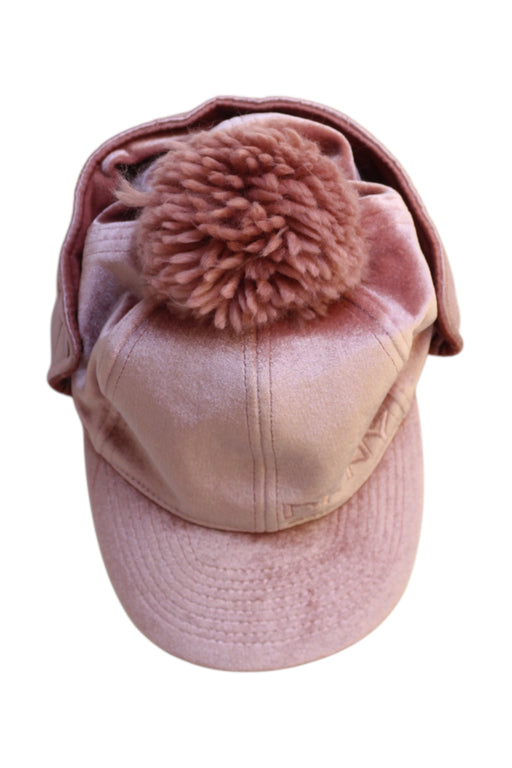A Pink Winter Hats from DKNY in size 7Y for girl. (Front View)