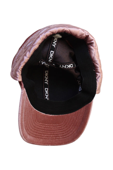 A Pink Winter Hats from DKNY in size 7Y for girl. (Back View)