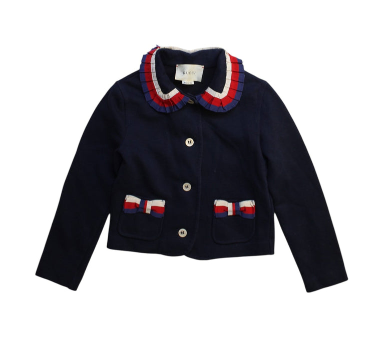 A Navy Blazers from Gucci in size 5T for girl. (Front View)