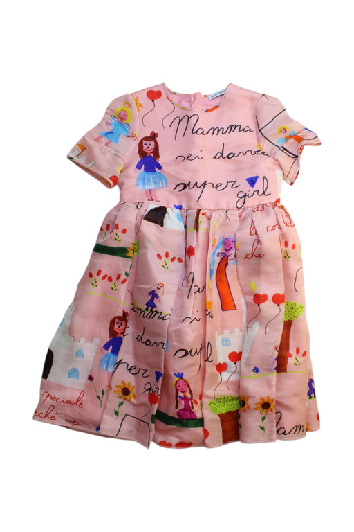 A Multicolour Short Sleeve Dresses from Dolce & Gabbana in size 4T for girl. (Front View)