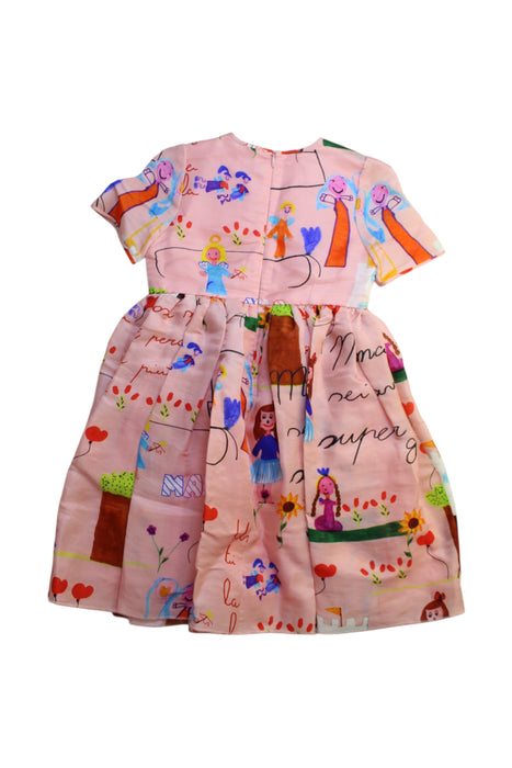 A Multicolour Short Sleeve Dresses from Dolce & Gabbana in size 4T for girl. (Back View)