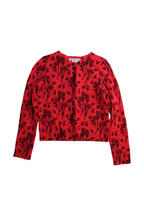 A Red Cardigans from Bonpoint in size 6T for girl. (Front View)