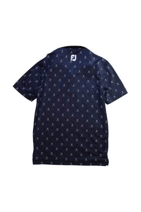 A Navy Short Sleeve Polos from Footjoy in size 12Y for boy. (Back View)