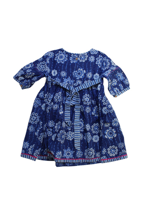 A Blue Long Sleeve Dresses from Fabindia in size 3T for girl. (Back View)