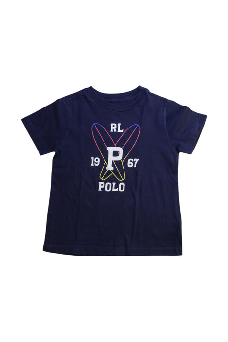 A Navy Short Sleeve T Shirts from Polo Ralph Lauren in size 4T for boy. (Front View)