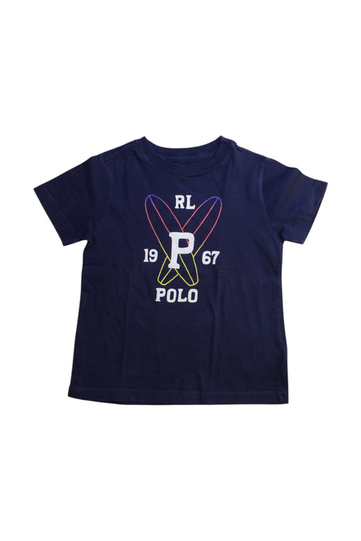 A Navy Short Sleeve T Shirts from Polo Ralph Lauren in size 4T for boy. (Front View)