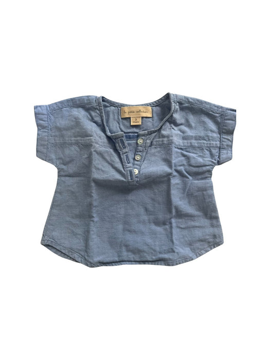 A Blue Short Sleeve Shirts from La Petite Collection in size 0-3M for neutral. (Front View)