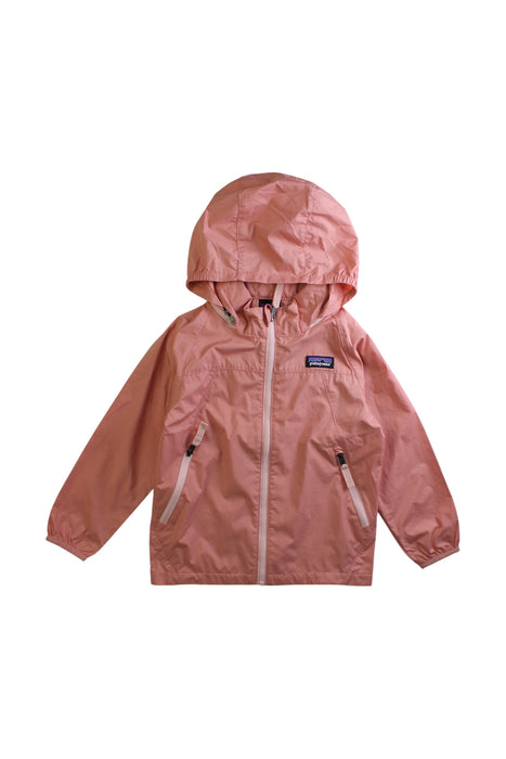 A Pink Rain Jackets from Patagonia in size 3T for girl. (Front View)