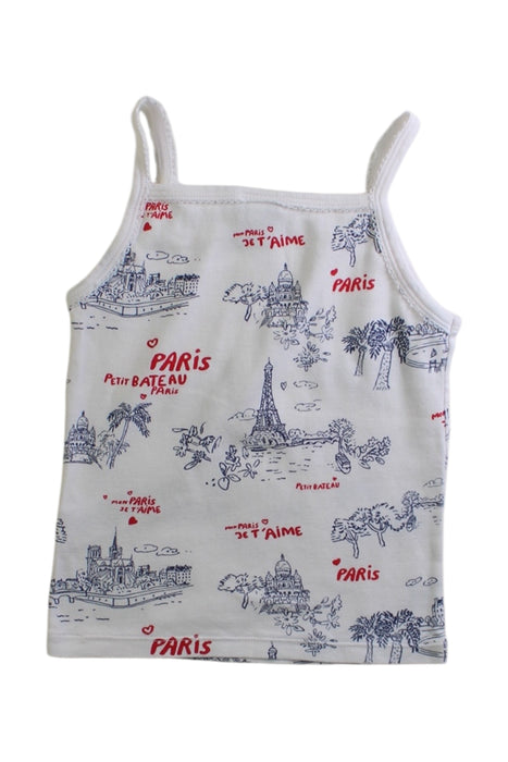 A White Sleeveless Tops from Petit Bateau in size 4T for girl. (Back View)
