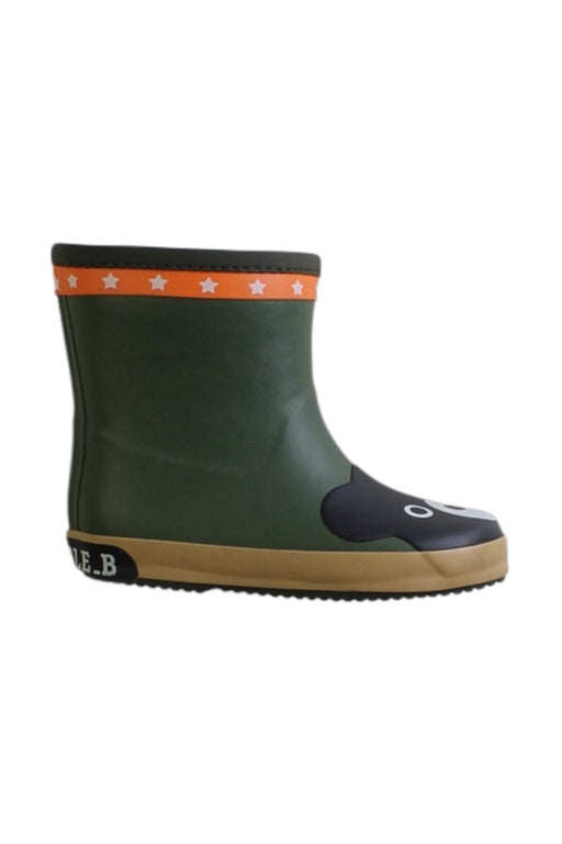 A Green Rain Boots from Double B Mikihouse in size 4T for neutral. (Front View)