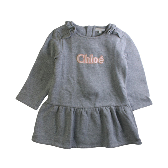 A Grey Long Sleeve Dresses from Chloe in size 3T for girl. (Front View)