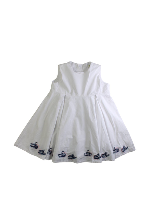 A White Sleeveless Dresses from Kenzo in size 3T for girl. (Front View)