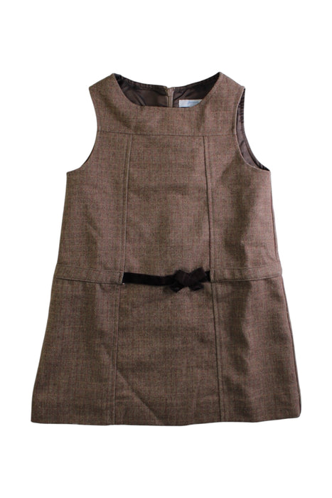 A Brown Sleeveless Dresses from Jacadi in size 4T for girl. (Front View)