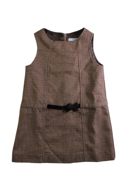 A Brown Sleeveless Dresses from Jacadi in size 4T for girl. (Front View)