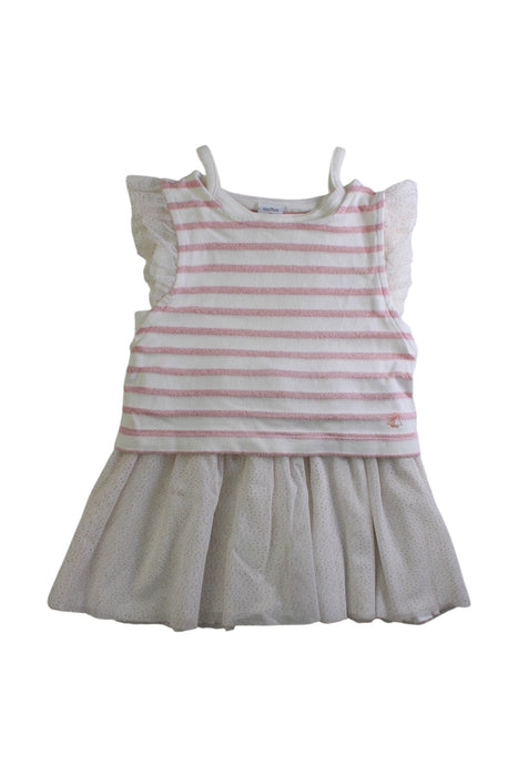 A Pink Sleeveless Dresses from Petit Bateau in size 3T for girl. (Front View)
