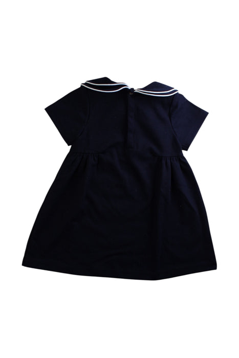 A Navy Short Sleeve Dresses from Jacadi in size 2T for girl. (Back View)