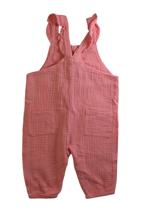 A Pink Long Overalls from Seed in size 12-18M for girl. (Back View)