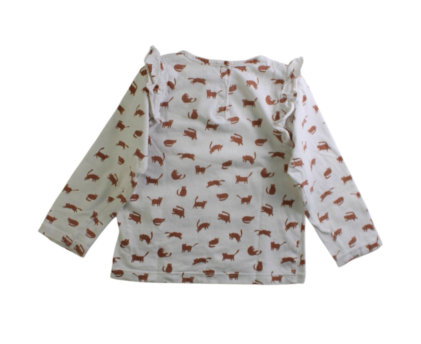 A White Long Sleeve Tops from Bout'Chou in size 2T for girl. (Back View)