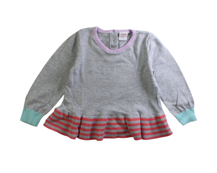 A Multicolour Long Sleeve Tops from Seed in size 18-24M for girl. (Front View)
