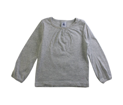 A Grey Long Sleeve Tops from Petit Bateau in size 3T for girl. (Front View)
