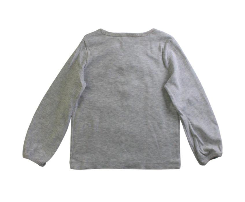 A Grey Long Sleeve Tops from Petit Bateau in size 3T for girl. (Back View)