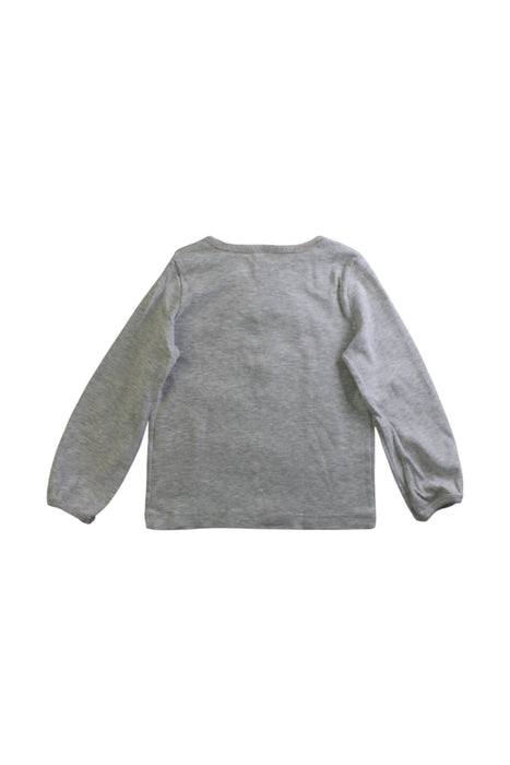 A Grey Long Sleeve Tops from Petit Bateau in size 3T for girl. (Back View)