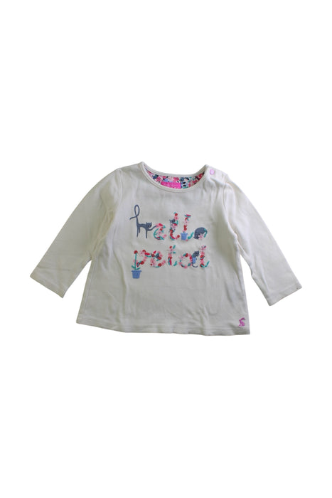 A White Long Sleeve Tops from Joules in size 12-18M for girl. (Front View)