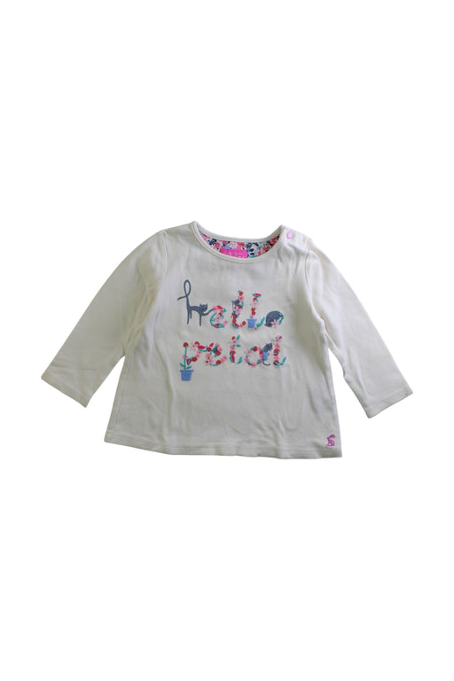 A White Long Sleeve Tops from Joules in size 12-18M for girl. (Front View)