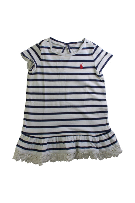 A Navy Short Sleeve Dresses from Ralph Lauren in size 6-12M for girl. (Front View)