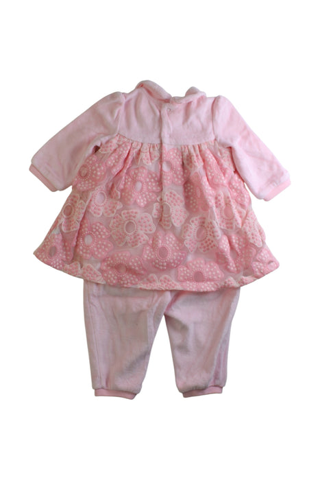 A Pink Long Sleeve Rompers from Kingkow in size 0-3M for girl. (Back View)