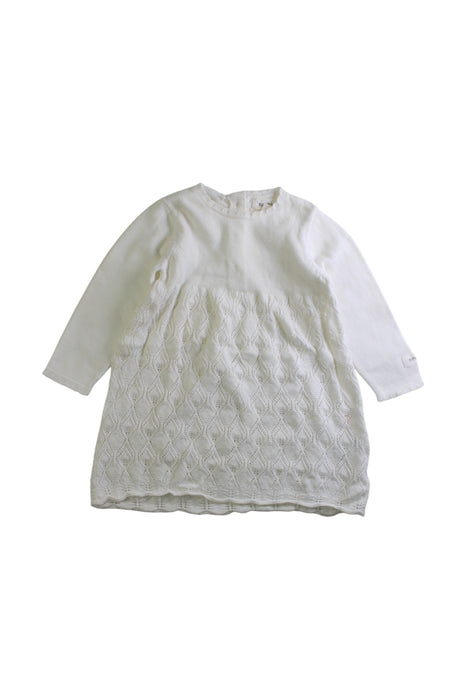 A Ivory Long Sleeve Dresses from Newbie in size 3-6M for girl. (Front View)