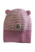 A Pink Winter Hats from Moncler in size 6-12M for girl. (Front View)