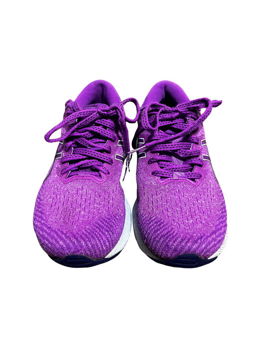 A Purple Sneakers from ASICS in size 11Y for girl. (Front View)