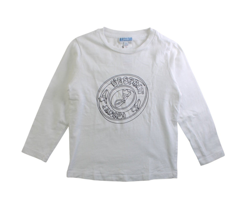 A White Long Sleeve T Shirts from Jacadi in size 4T for boy. (Front View)