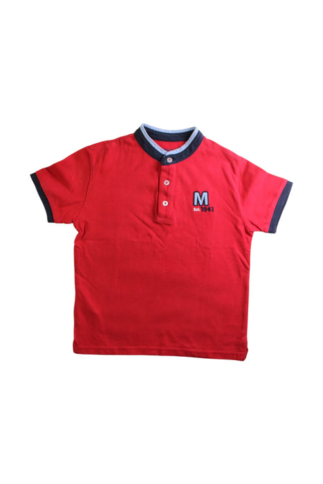 A Red Short Sleeve Polos from Mayoral in size 6T for boy. (Front View)