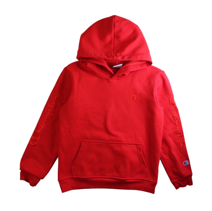 A Red Hooded Sweatshirts from Champion in size 14Y for neutral. (Front View)