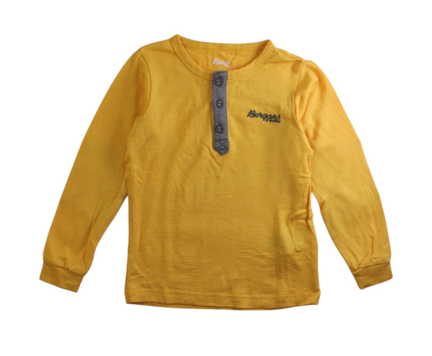 A Yellow Long Sleeve Shirts from Bergans in size 4T for boy. (Front View)