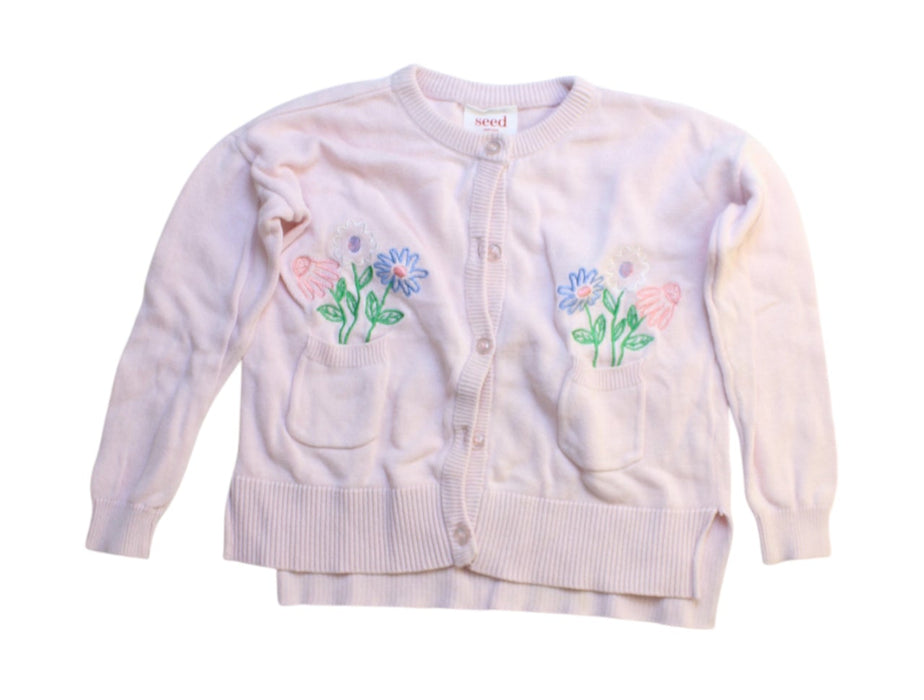 A Pink Cardigans from Seed in size 2T for girl. (Front View)