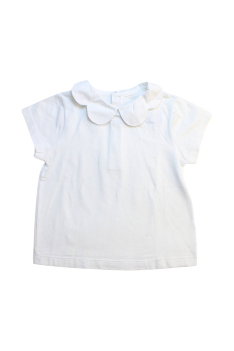 A White Short Sleeve Tops from Jacadi in size 12-18M for girl. (Front View)