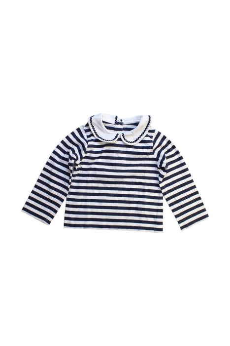 A Navy Long Sleeve Tops from Jacadi in size 18-24M for girl. (Front View)